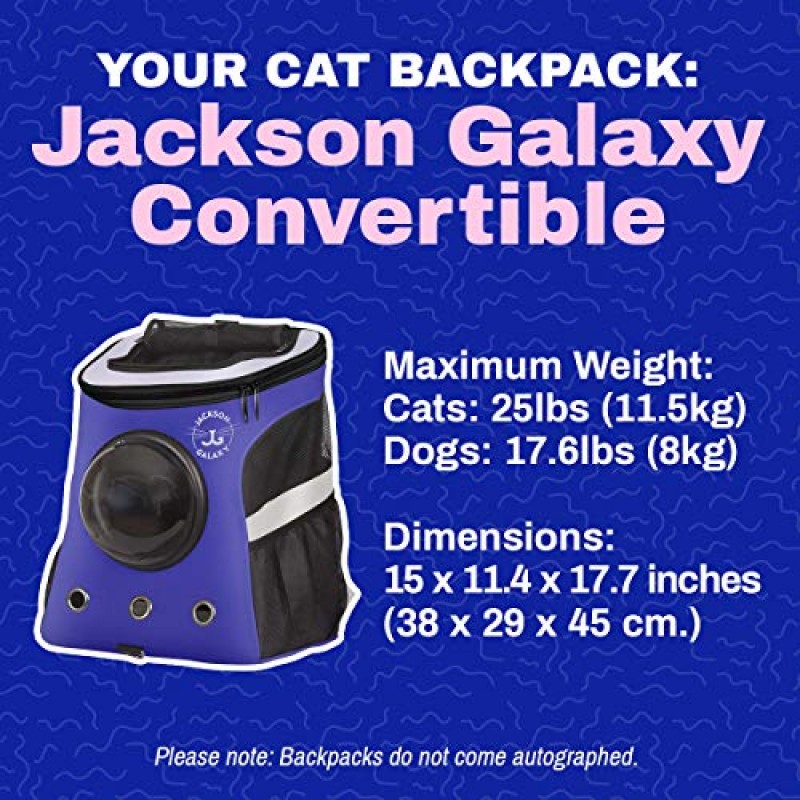 귀하의 고양이 백팩 캐리어 백 - 작은 고양이, 새끼 고양이를 위한 우주 캡슐 버블로 승인된 Jackson Galaxy Carrier Airline - 야외, 여행, 하이킹, 애완동물 용품 및 액세서리를 위한 프리미엄 백팩