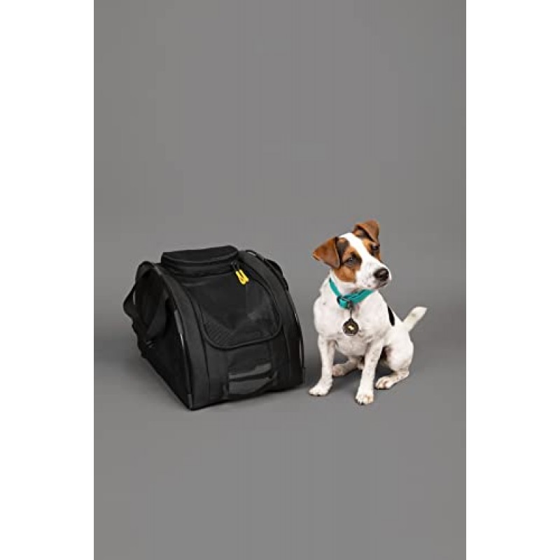 OllyDog Meridian 컨버터블 애완동물 캐리어, 4-in-1 애완동물 캐리어, 자동차, 공항 또는 트레일에서 사용할 수 있음, 플리스 볼스터 침대가 포함된 비행기 여행 기내 가방(드림 카모)