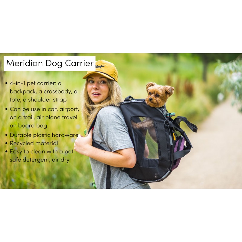 OllyDog Meridian 컨버터블 애완동물 캐리어, 4-in-1 애완동물 캐리어, 자동차, 공항 또는 트레일에서 사용할 수 있음, 플리스 볼스터 침대가 포함된 비행기 여행 기내 가방(드림 카모)