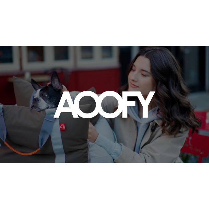 부착 가능한 그늘이 있는 AOOFY 개 카시트 애완 동물 부스터 - 안전 벨트로 전면 및 후면 보호, 개 하네스 및 방수용 조절 가능한 개 가죽끈 2개, 캐리어 손잡이가 있는 여행용 개 침대