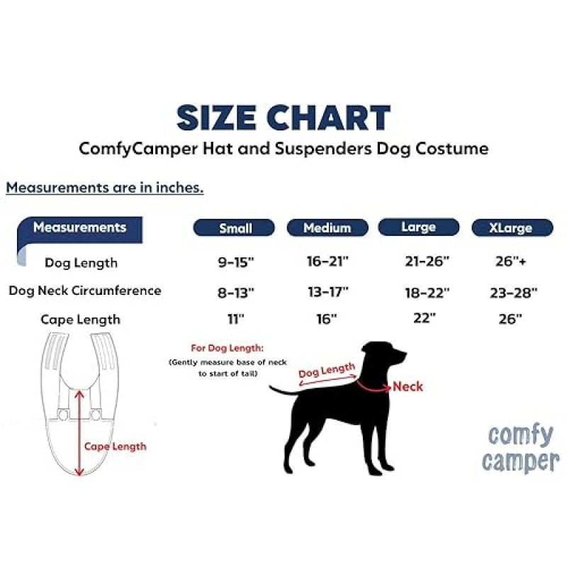 ComfyCamper 모자와 멜빵 개 의상 - X 대형 중형 소형 랩 스타 스페이스 코스프레 할로윈 의상, 중형, 빨간색