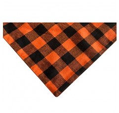 Realeaf Fall Dog Bandanas 2 팩, 할로윈 추수감사절 개 반다나, 남아 및 여아용 주황색 격자 무늬 애완 동물 스카프, 프리미엄 내구성 직물, 중형 및 대형견용 휴일 반다나(대형)