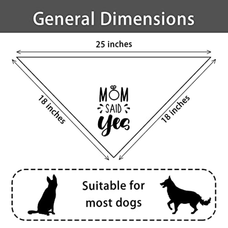 엄마는 예라고 말했습니다 결혼식 약혼 개 두건 개 약혼 발표 애완 동물 약혼 웨딩 사진 소품 애완 동물 스카프 개 애호가를위한 애완 동물 액세서리 선물