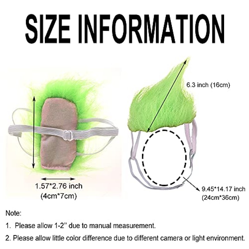 Ypser Mohawk 헤어스타일 고양이 가발 개 가발 - 할로윈용 애완동물 의상, 파티 의류, 코스프레 액세서리, 조정 가능한 탄성 스트랩이 있는 웃긴 머리 착용 장난감 의류
