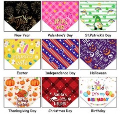 9 조각 휴일 개 Bandanas 할로윈 개 Bandanas 추수 감사절 크리스마스 개 손수건 조정 가능한 대형 애완 동물 스카프 개 의상 공급을위한 빨 개 스카프 (신선한 패턴)