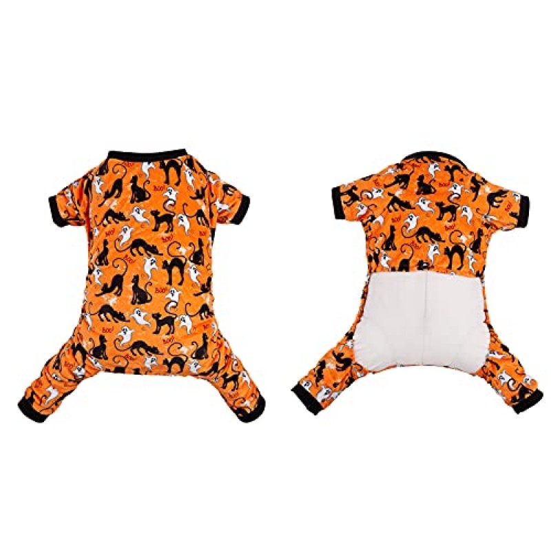 CuteBone 할로윈 개 잠옷 애완 동물 옷 고양이 의류 셔츠 겨울 휴가 귀여운 Pjs 바디 수트 강아지 Onesies P173M