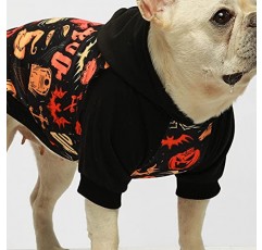 Fitwarm 할로윈 개 의상 강아지 후드 Pumkin Doggie 겨울 의류 운동복 애완 동물 후드 코트 고양이 자켓 작은 검정