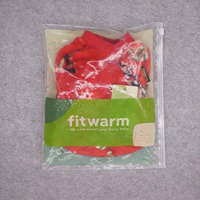 Fitwarm 순록 개 크리스마스 잠옷 애완 동물 옷 강아지 크리스마스 의상 강아지 점프 슈트 빨간색 작은