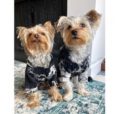 Fitwarm Tie Dye Dog 까마귀 강아지 운동복 포켓 강아지 겨울 의류 운동복 애완 동물 후드 코트 고양이 재킷 의류 검정 X-Large