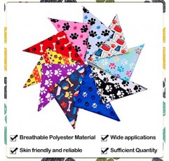 JpGdn 50PCS 대형 개 Bandanas 여름 대형 품종 XL 대형 발 뼈 인쇄 대형 애완 동물 큰 Bandanas 팩 스카프 빨 수있는 삼각형 턱받이 머리 스카프 소년과 소녀를위한 스카프 손질 의상