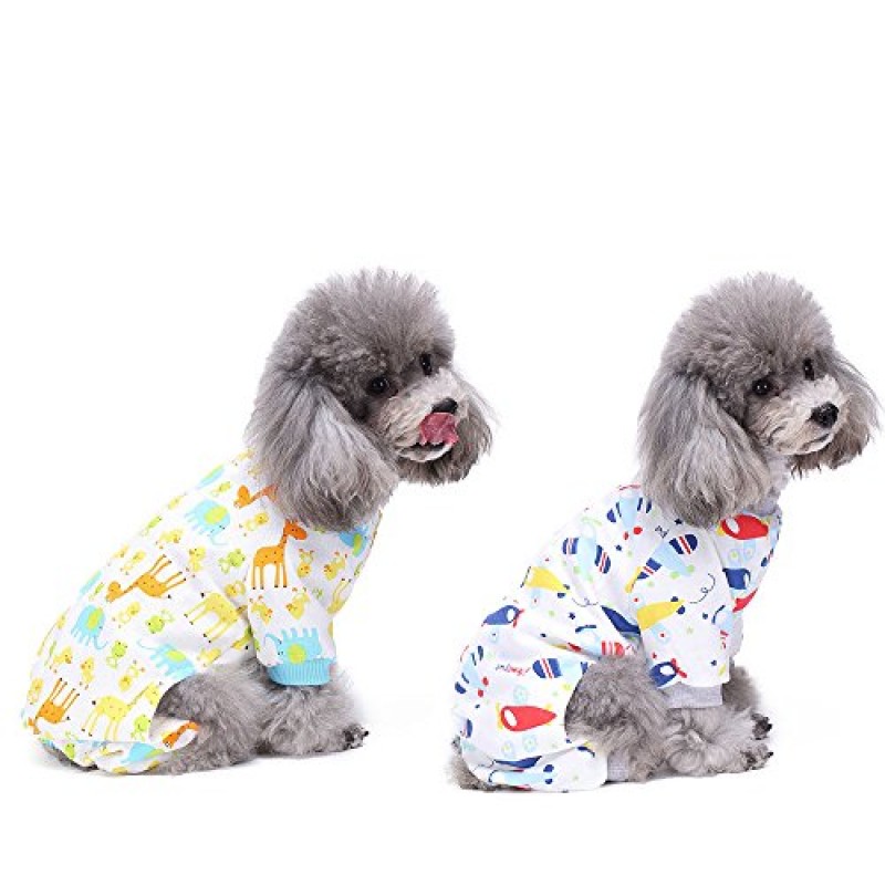 2 팩 개 옷 개 고양이 Onesie 부드러운 개 잠옷 면화 강아지 Rompers 애완 동물 점프 슈트 작은 개와 고양이를위한 아늑한 바디 슈트