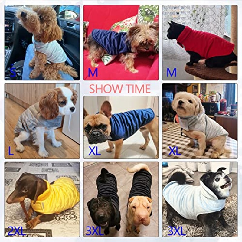 PETPUBGNZS 겨울 개 코트 부드럽고 따뜻한 양털 강아지 자켓 애완 동물 가을 스웨터 편안한 방풍 강아지 조끼 소형 중형 대형견을위한 큰 개 옷 고양이 소녀 소년 (로즈 레드, 2X-대형)