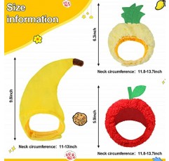 3 조각 고양이 모자 고양이 할로윈 의상 바나나 파인애플 붉은 과일 모양의 모자 소프트 캡 조정 가능한 액세서리 고양이 새끼 고양이 강아지 애완 동물 축제 생일 테마 파티 사진을위한 통기성 모자를 쓰고 있죠