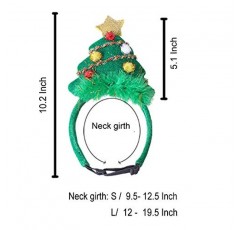 ANIAC 애완 동물 녹색 크리스마스 모자 산타 모자 조정 가능한 크리스마스 트리 머리 장식 개 크리스마스 머리띠 개를위한 귀여운 휴일 머리 액세서리 (소형)