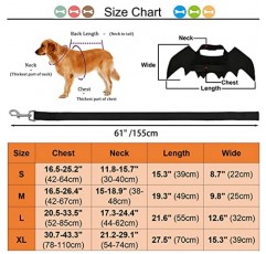 Strangefly 할로윈 개 박쥐 의상, 애완 동물 리드가 있는 개 박쥐 날개, 웃긴 개 멋진 의류 장식, 고양이 강아지를 위한 파티 액세서리 드레스업 소형 중형 대형견 강아지 복장(대형)