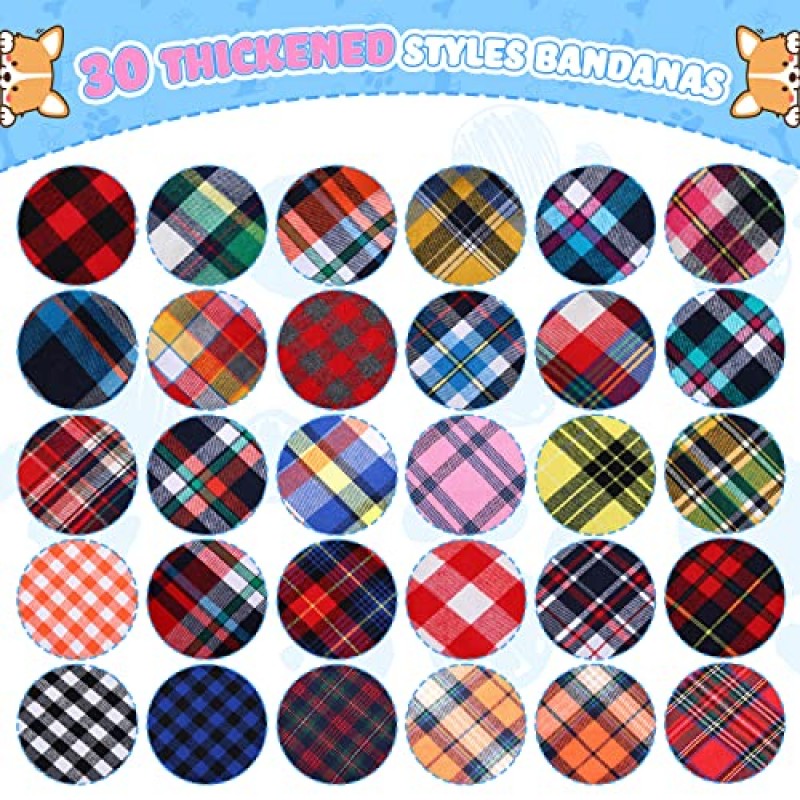 100 Pcs 대량 개 Bandanas 격자 무늬 개 스카프 귀여운 애완 동물 Bandanas 빨 수있는 면화 강아지 고양이 Bandanas 작은 중형 대형견을위한 편안한 개 턱받이 스카프 생일 휴일 의상 액세서리