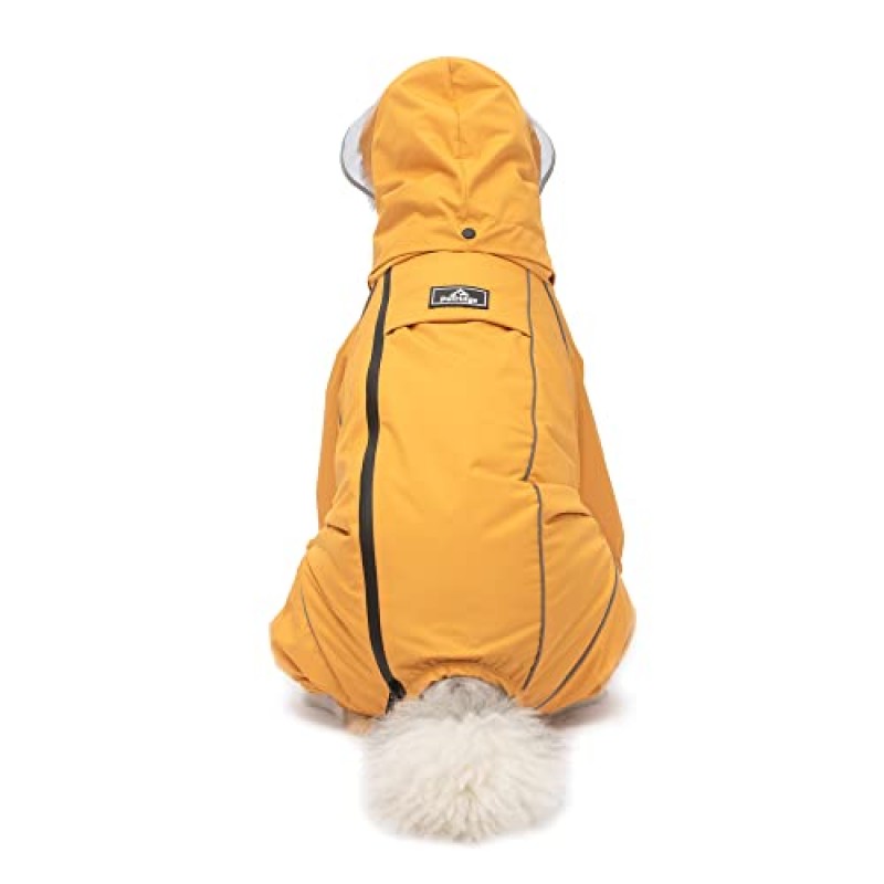 Petridge Dog Four-Legged Rain Jacket 비옷 소형 중형 대형견 용 방수 방풍 코트 (55 Yellow)