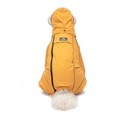 Petridge Dog Four-Legged Rain Jacket 비옷 소형 중형 대형견 용 방수 방풍 코트 (55 Yellow)