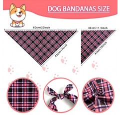 XPUDAC 100 Pcs 개 Bandanas 개를위한 대량 격자 무늬 개 두건 스카프 Bib 소형 중형 대형견 용 빨 수있는 조절 가능한 행커치 고양이 크리스마스 생일 휴일 애완 동물 액세서리