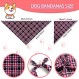 XPUDAC 100 Pcs 개 Bandanas 개를위한 대량 격자 무늬 개 두건 스카프 Bib 소형 중형 대형견 용 빨 수있는 조절 가능한 행커치 고양이 크리스마스 생일 휴일 애완 동물 액세서리