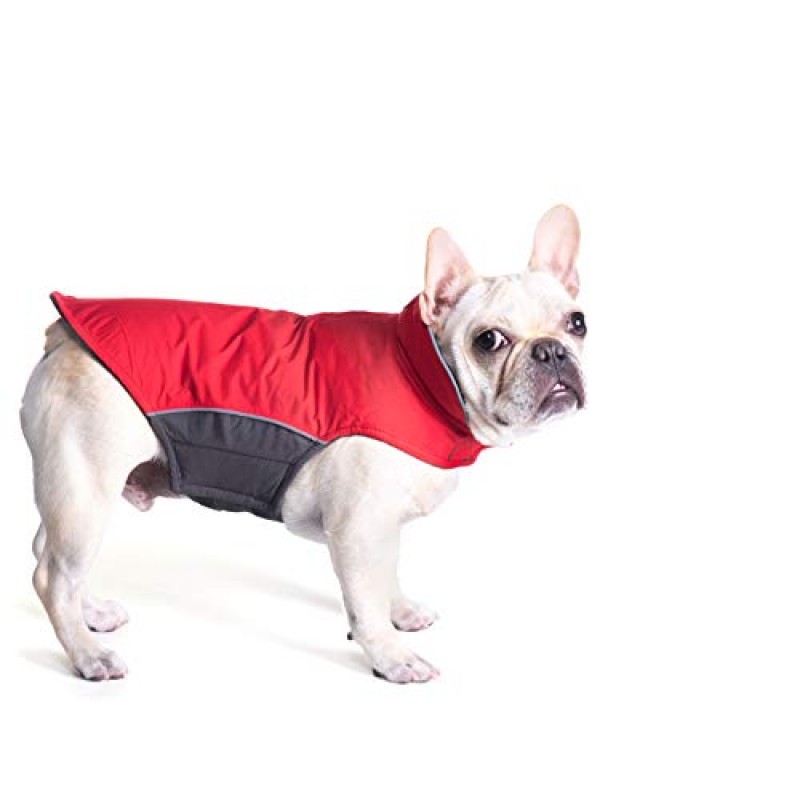 The Worthy Dog Apex Dog Jacket 방풍 및 방수 전천후 양털 안감 나일론 겨울 코트(반사 트림 포함), 보라색, 26