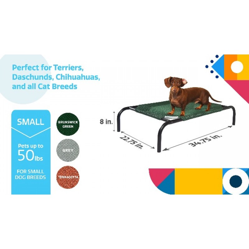Coolaroo 오리지널 냉각 높은 개 침대, 실내 및 실외, 중형, 건메탈