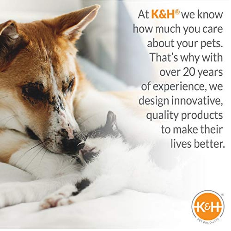 K&H Pet Products 애완동물 침대 워머, 모든 고양이 또는 개 침대를 가열된 고양이 또는 개 침대로 전환, 실내 고양이 및 개 침대 내부에 삽입할 수 있는 방수 가열 패드 - 회색 소형