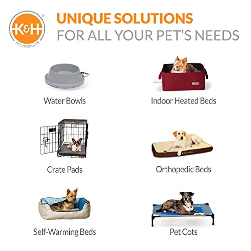 K&H Pet Products 애완동물 침대 그늘 캐노피(높은 외부 개 침대용), 개 태양 우산 캐노피(개 침대 별도 판매), 회색, 중간 25 X 32인치