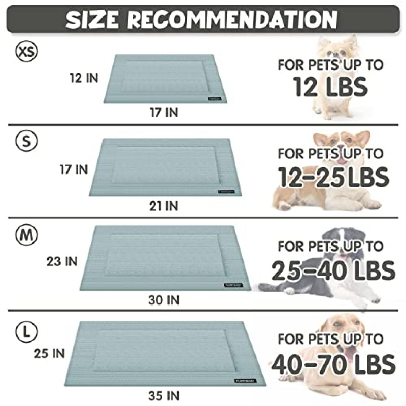 Furrybaby 개 상자 매트, 개집 패드 이동식 커버가 있는 고양이 자체 가열 패드, 비 전기 및 미끄럼 방지 보호, 실내 강아지 키티 개 고양이를 위한 자체 온난화 침대