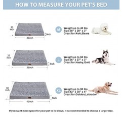 WNPETHOME 정형외과 X 대형 개 침대, 달걀 거품 상자가 있는 대형 개용 침대 소프트 로즈 플러시 방수 개 침대 커버가 있는 애완 동물 침대 세척 ​​가능 이동식(XL 개 침대 42 x 30 x 4 인치 회색)
