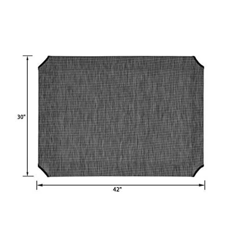 Veehoo 냉각 높은 개 침대 교체 커버, 세탁 가능하고 통기성이 뛰어난 애완동물 침대 침대 매트, 대형, 블랙 실버
