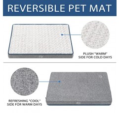 상자 패드용 EMPSIGN 방수 개 침대 가역적으로 시원하고 따뜻하며 세탁 가능하고 탈착 가능한 커버가 있는 애완 동물 침대, 대형 중형 소형견용 수면 매트