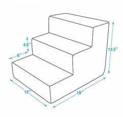 최고의 애완동물 용품 작은 개와 고양이를 위한 폼 애완동물 계단, 소파, 소파 및 높은 침대 오르기를 위한 휴대용 램프 계단, 미끄럼 방지 균형 실내 계단 지지대, 발 안전 - 램스울, 3단계(H: 13.5