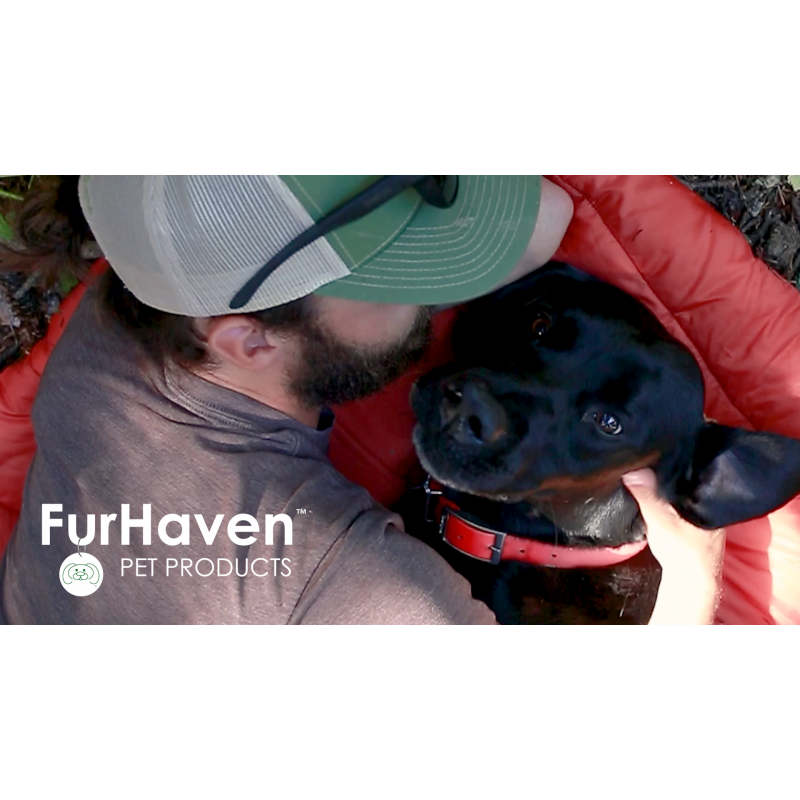 Furhaven 소형견용 야외 여행용 개 침대 휴대용 가방 포함, 세탁 가능 및 접이식, 상자 및 사육장에 적합 - 트레일 강아지 여행용 베개 매트 및 물건 자루 가방 - 아쿠아/화강암 회색, 소형