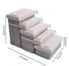GJEASE 접이식 애완견 계단 계단, 높은 침대 및 소파용 개 계단, 강아지, 소형 또는 중형 애완동물을 위한 애완동물 보관 스테퍼, 최대 150lbs 수용 가능
