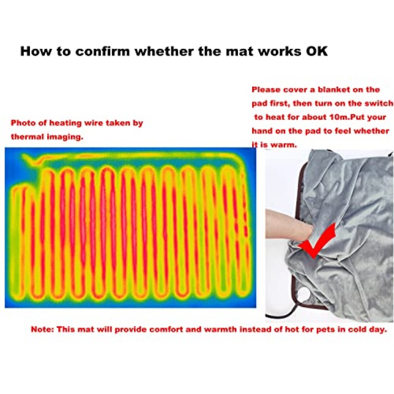 DEOMAN 애완 동물 난방 패드 야외 대형 개 고양이 난방 패드 외부 개용 온수 침대 집 히터 타이머가있는 강아지 용 전기 온난화 패드, 씹기 방지 코드, 간편한 청소, 방수