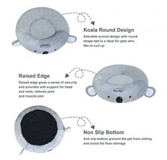 Vocheer 19.6 인치 코알라 개 애완 동물 침대, 온난화 아늑한 부드러운 개 둥근 침대, 개를위한 봉제 개 고양이 쿠션 침대