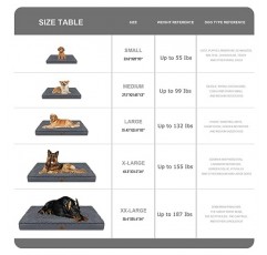 UUBEI 정형외과 개 침대 내구성 컴포트 통기성 이중 방수 대형 애완 동물 침대 씹기 방지 미끄럼 방지 세척 가능 개 상자 패드 또는 인간 쿠션으로
