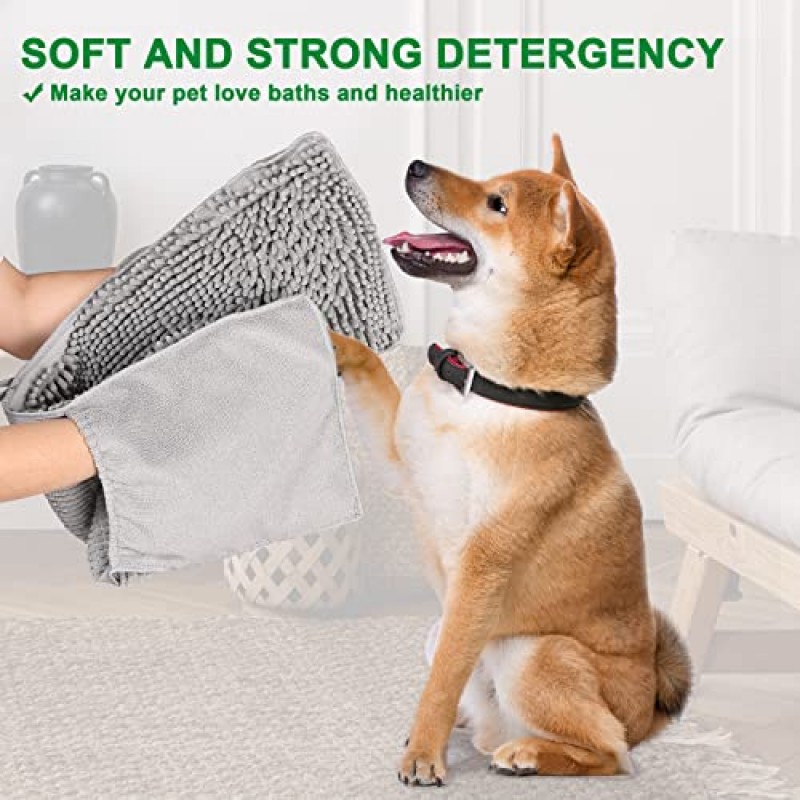 SANBRAGE Dog Shammy Towel (1 팩), 높은 흡수성, 셔닐 직물, 포켓 디자인, 속건성, 기계 세탁 가능