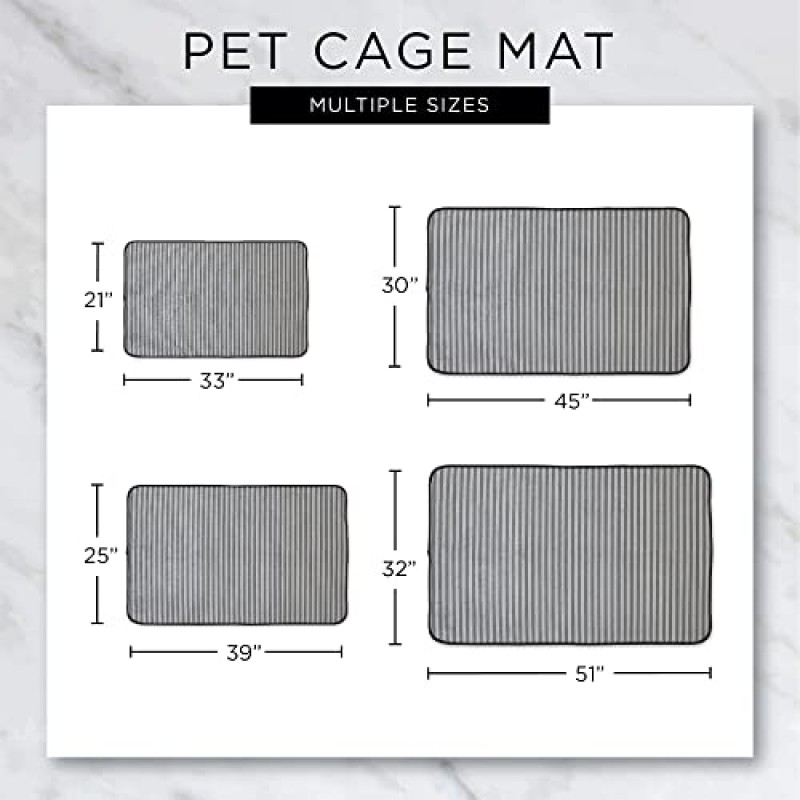 뼈 건조 줄무늬 애완동물 케이지 매트, XX-대형 - 30 x 45, 회색