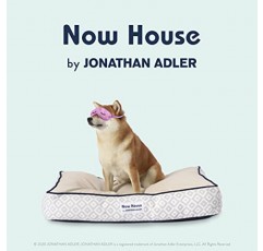 Now House by Jonathan Adler 그레이 다이아몬드 쿠션 개 침대, 중형 개 침대 중형 개용 세척 가능한 개 침대 by Now House by Jonathan Adler(FF16059)