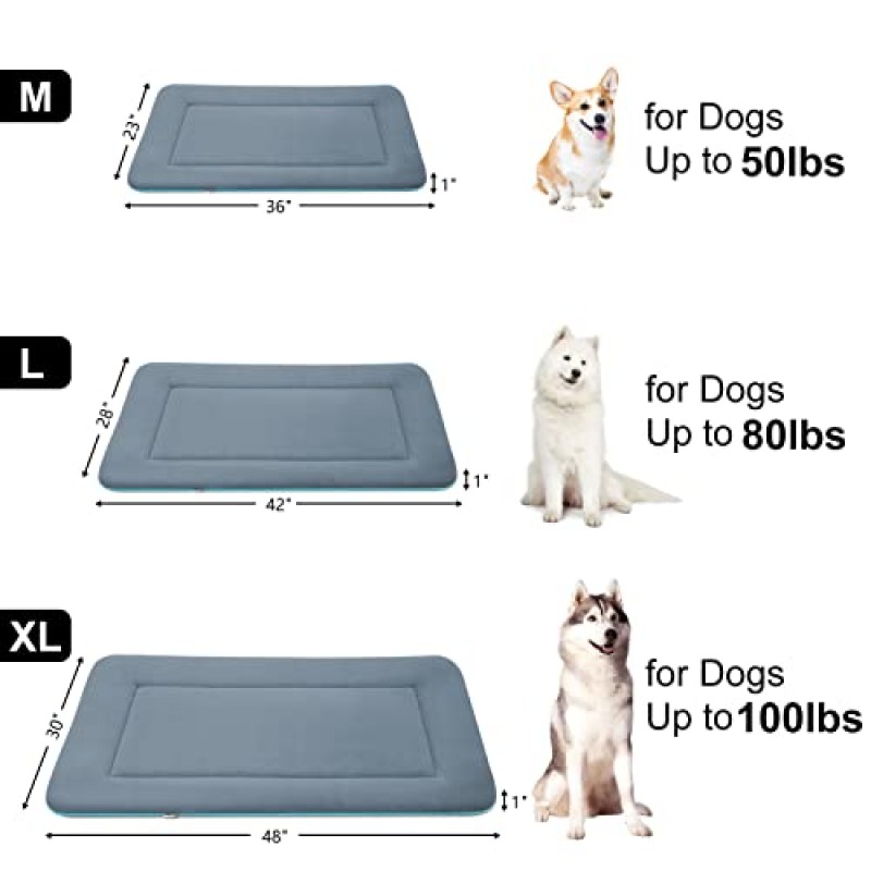 매직 개 대형 개 침대 부드러운 개 상자 침대 세탁 가능하고 편안한 개집 패드 대형 개용 안티 슬립 애완 동물 슬리핑 매트, (42