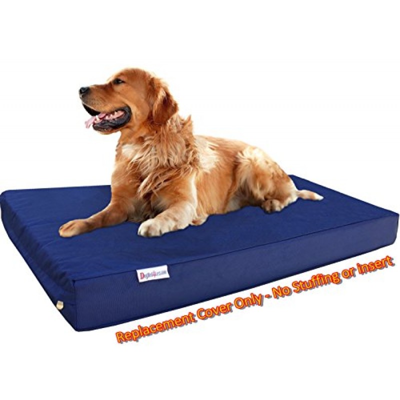 Dogbed4less XL 1680 탄도 고강도 개 애완동물 침대 외부 지퍼 이불 커버 - 교체 커버만, 47X29X4인치, 네이비 블루