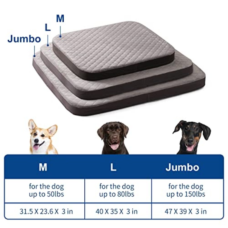 대형 개 침대 정형 외과 폼 개 침대 매트리스 40 인치 공동 릴리프 애완 동물 슬리핑 매트, 긁힘 방지, 미끄럼 방지 탈착식 세탁 가능 커버