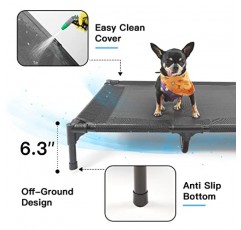 suddus 높은 개 침대 방수 야외, 휴대용 제기 개 침대, 바닥에서 떨어진 개 침대, 개 침대 쉬운 청소 실내 또는 실외 사용, 다양한 크기