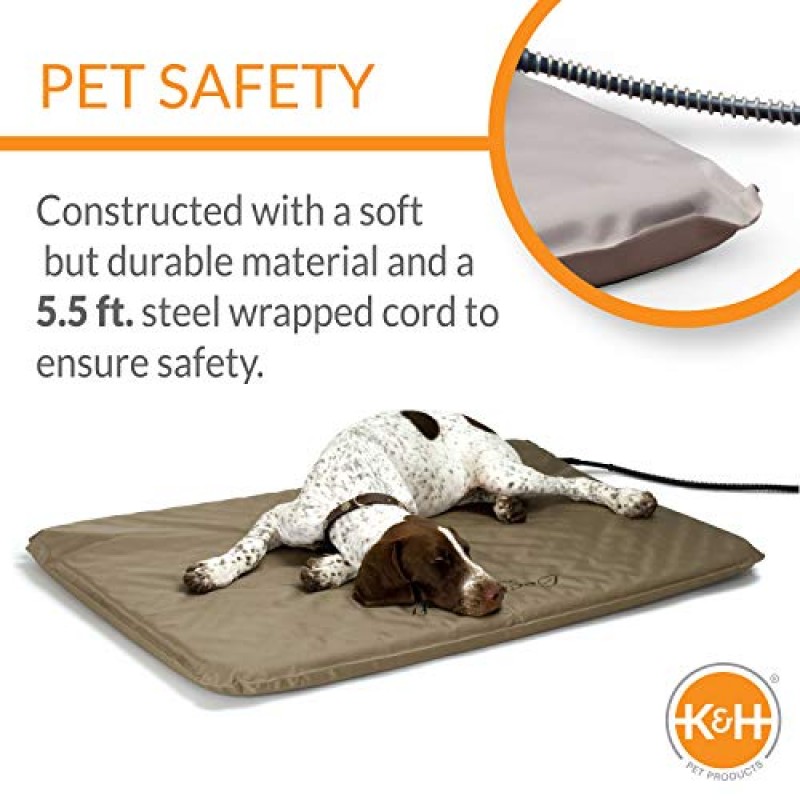 K&H Pet Products 야외 온열 개 패드 황갈색 대형 25 X 36 인치