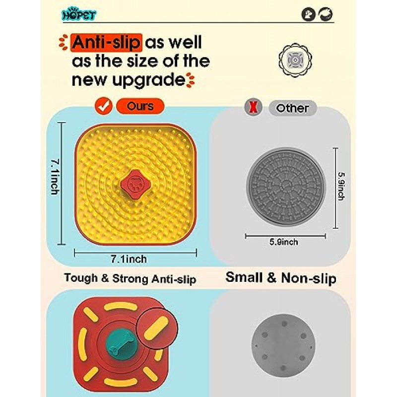 흡입 컵이 있는 개 및 고양이용 HOPET 핥기 매트, 지루함 감소기를 위한 개 땅콩 버터 다기능 핥기 패드, 목욕 손질에 적합