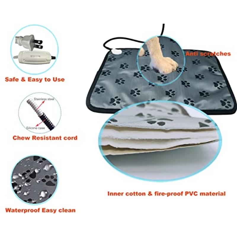 초대형 개 침대 매트 용 애완 동물 가열 패드 실내, 방수 가열 개 매트, 실외 개 가열 패드 whelping 상자 용 강아지 가열 패드 간편한 청소