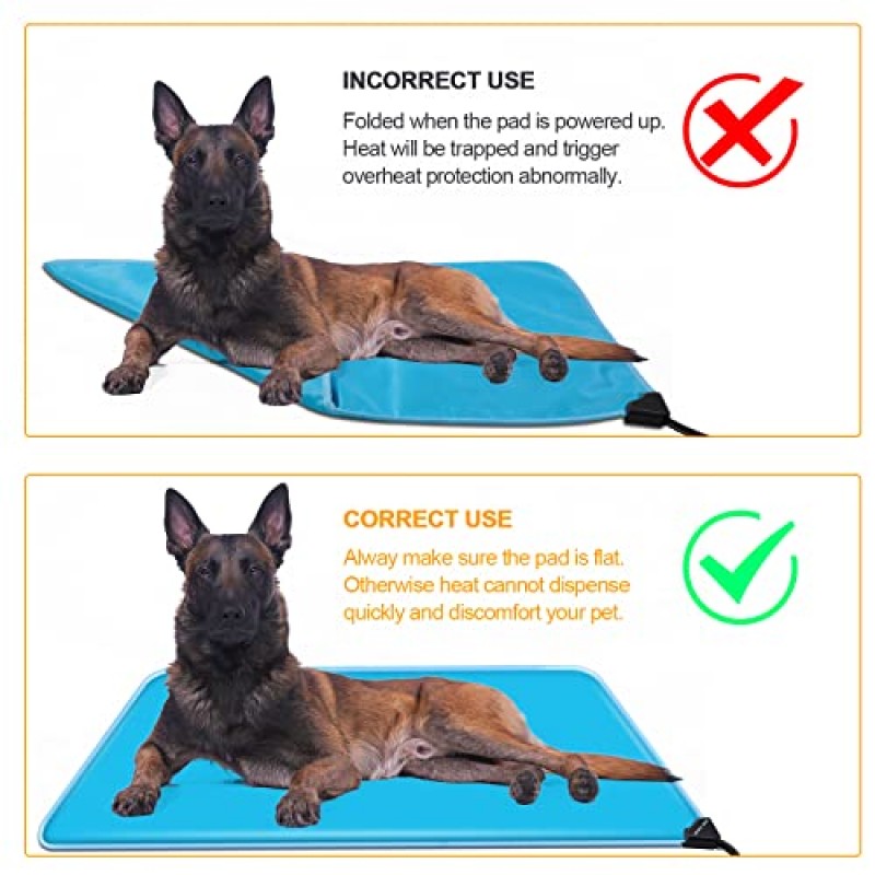 개와 고양이를 위한 Stohot 야외 애완동물 난방 패드, 온도 조절 장치가 내장된 완전 방수 온열 고양이 침대, 외부 동물을 위한 온열 침대 담요 강아지 야생 헛간 고양이(47