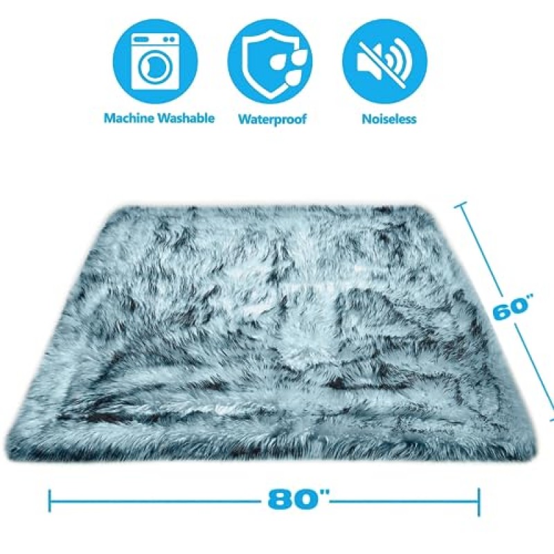 방수 개 담요, 자고, 새끼를 낳고, 편안함을 주는 봉제 담요, 부드럽고 얼룩 방지 표면이 있는 애완동물 모피, 침대, 자동차, 소파 및 가구 보호, 기계 세탁 가능(80